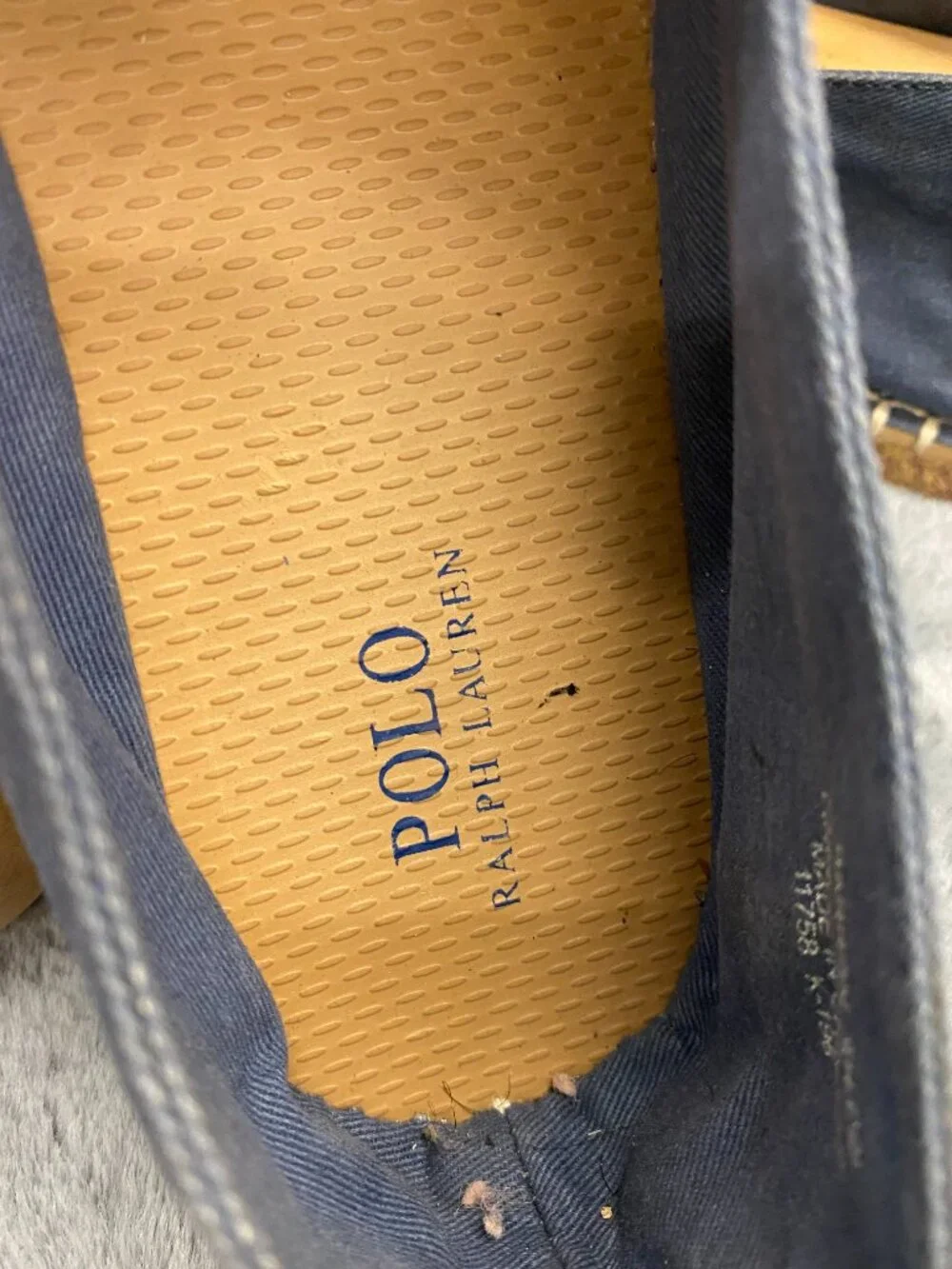 NWT Polo Ralph Lauren Spadrilles Denim Blue & Cream Mens Size 12D